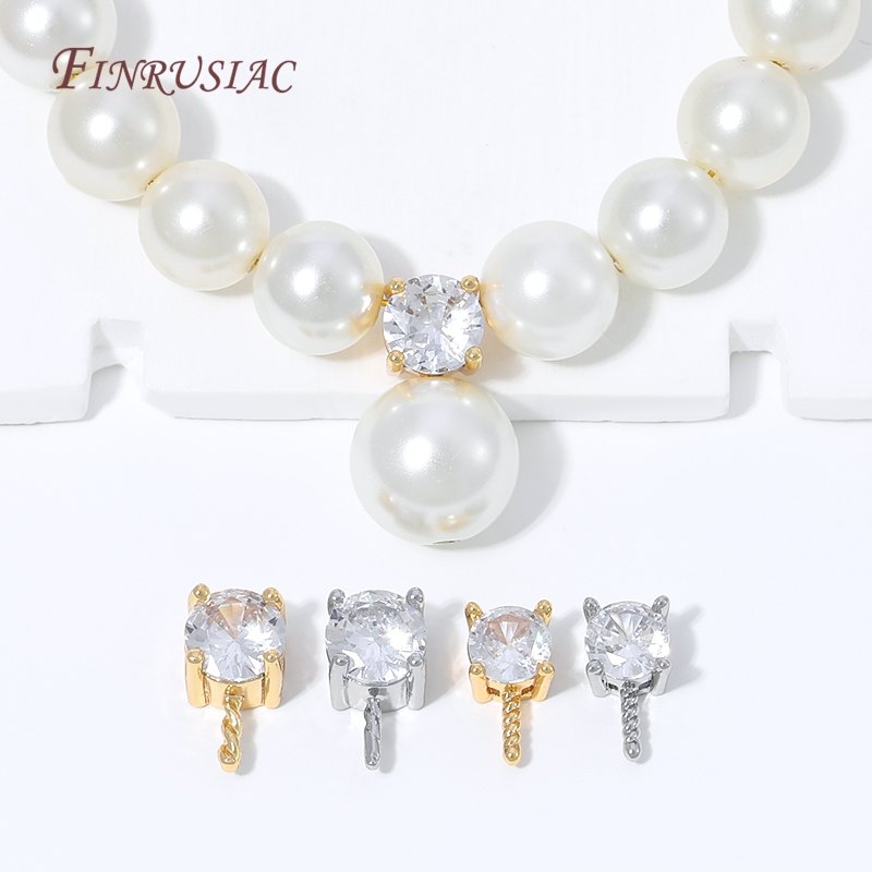 Pearl Necklace Set - 18K Gold Plated CZ Prong Set