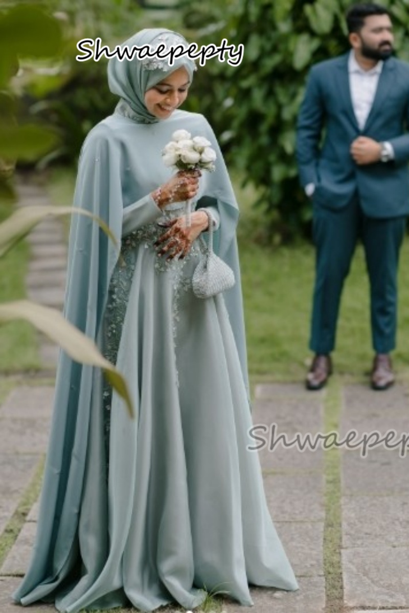 Elegant Muslim Evening Dress W - Women Formal Wear Hijab ulasan dan harga