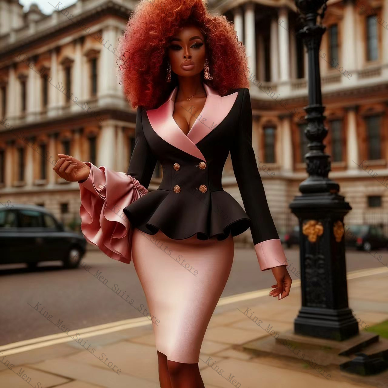 Black Pink Women Suit Set 2 Pc - Women'S Formal Wear Tuxedo ulasan dan harga