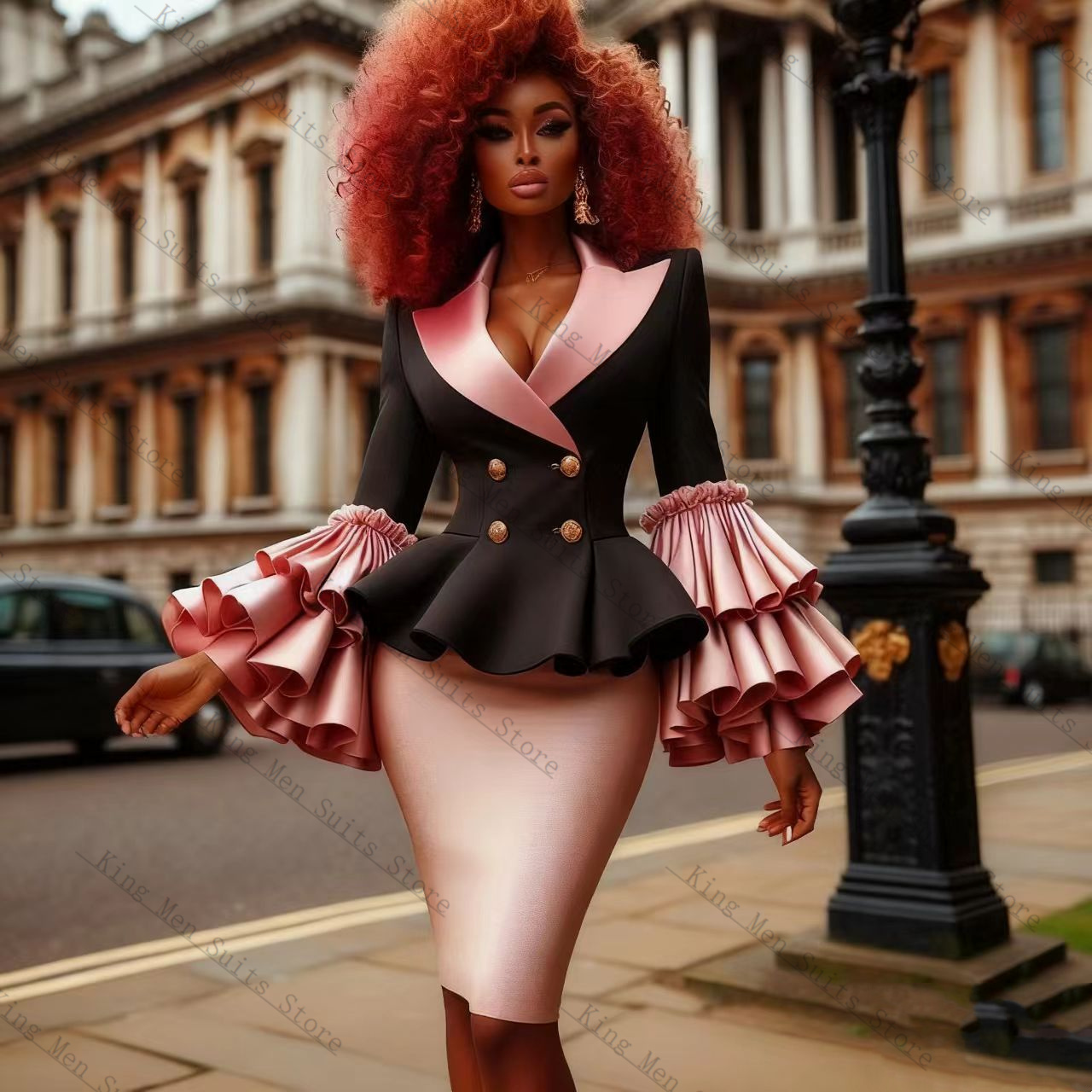 Black Pink Women Suit Set 2 Pc - Women'S Formal Wear Tuxedo ulasan dan harga