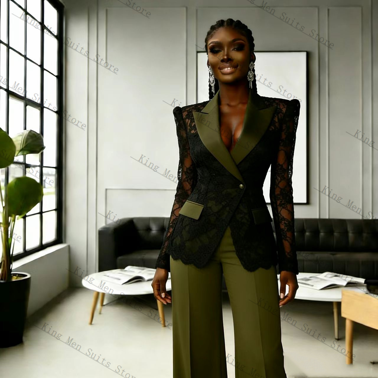 Green Black Lace Women Suit Se - Women'S Formal Wear Tuxedo ulasan dan harga