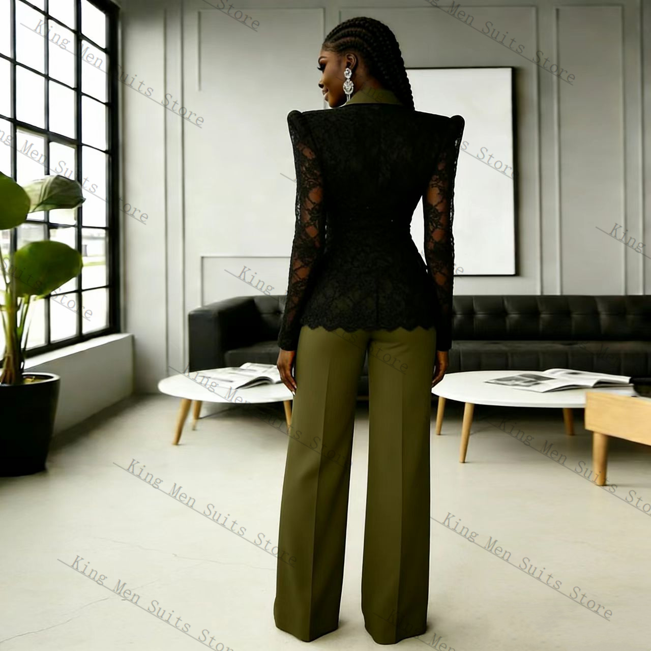 Green Black Lace Women Suit Se - Women'S Formal Wear Tuxedo ulasan dan harga
