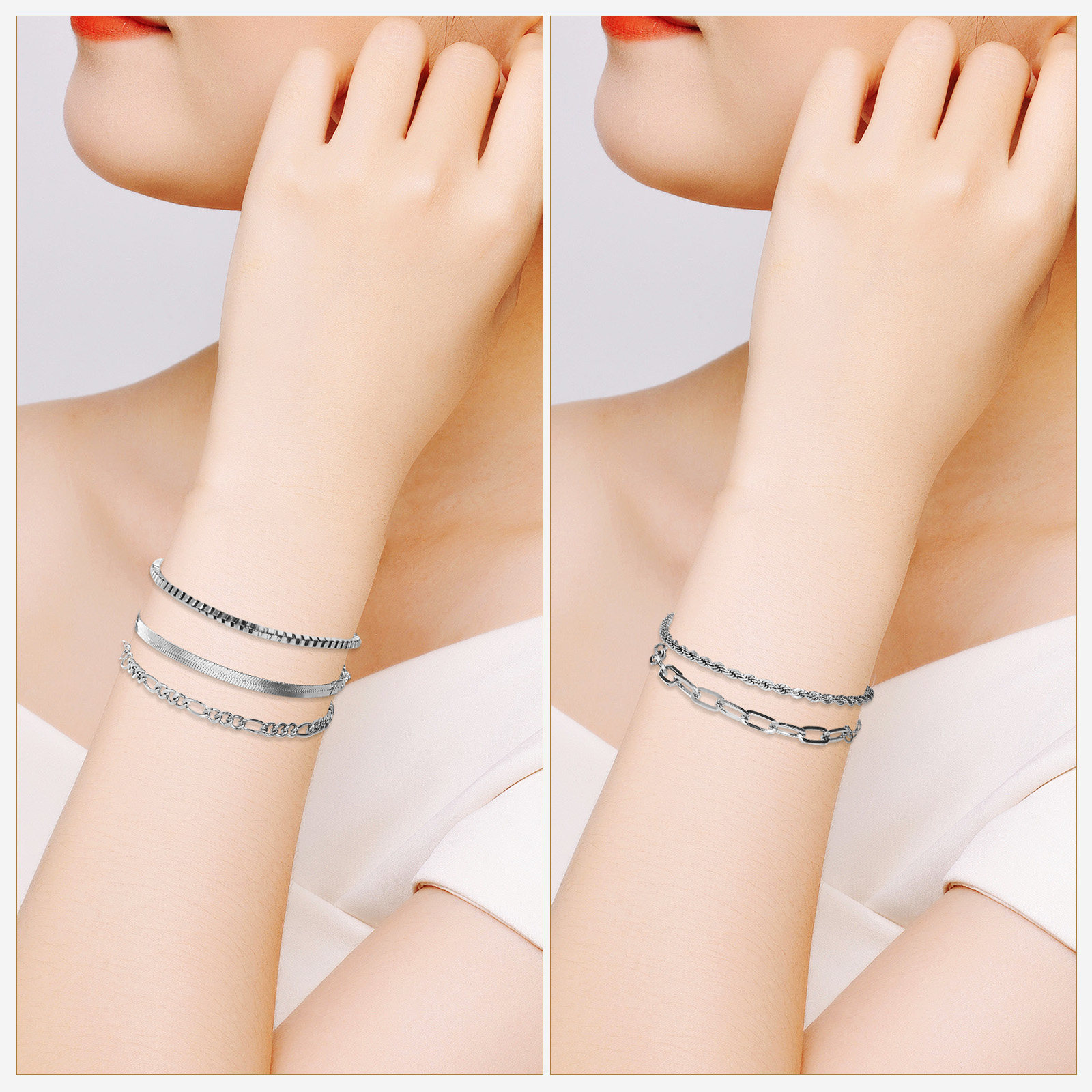 6Pcs Hand Chain Minimalist Lay - Formal Wear Jewelry For Women ulasan dan harga
