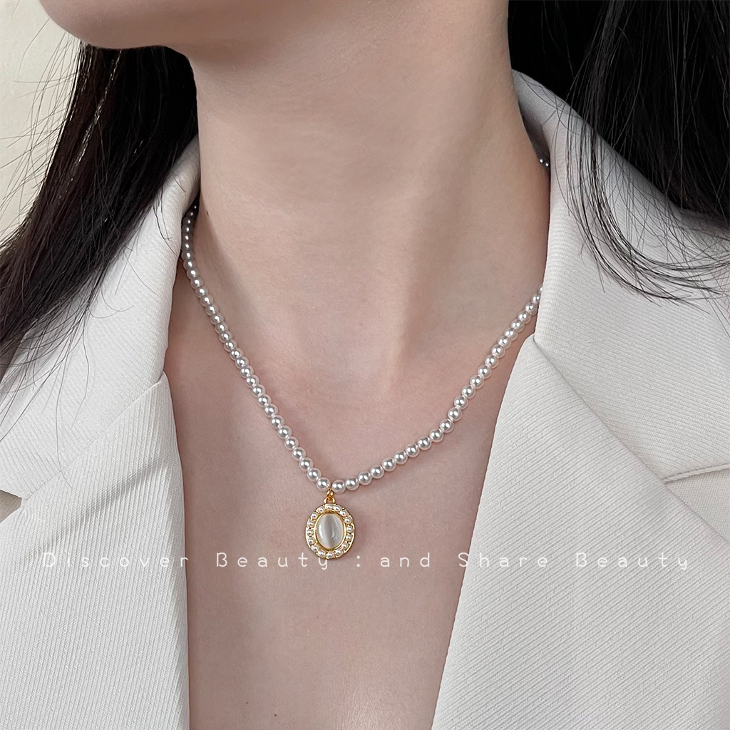 DIY accessories Vintage fan-sh - Pearl Necklace Set ulasan dan harga