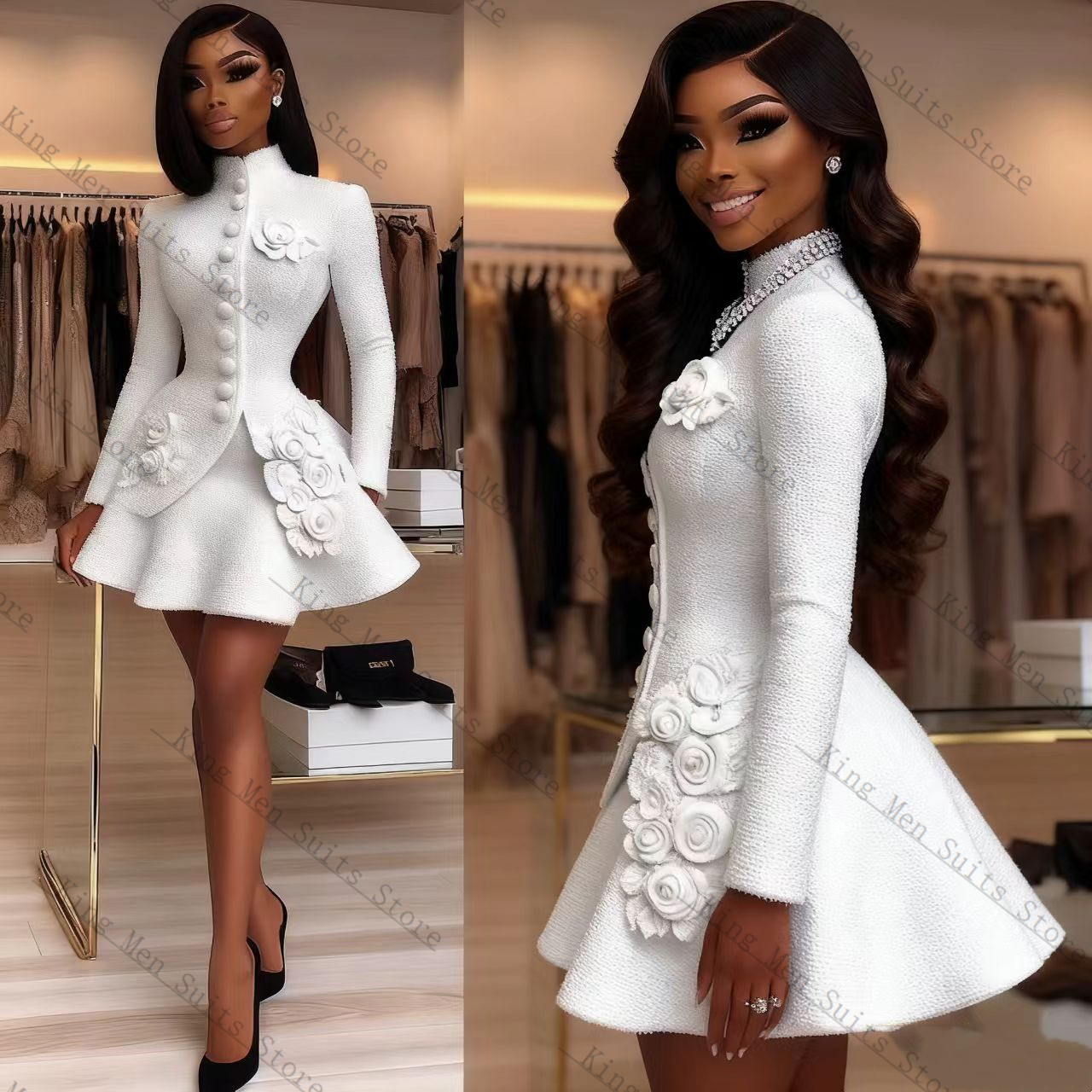 Luxury White Women Suit Set 2  - Women'S Formal Wear Tuxedo ulasan dan harga