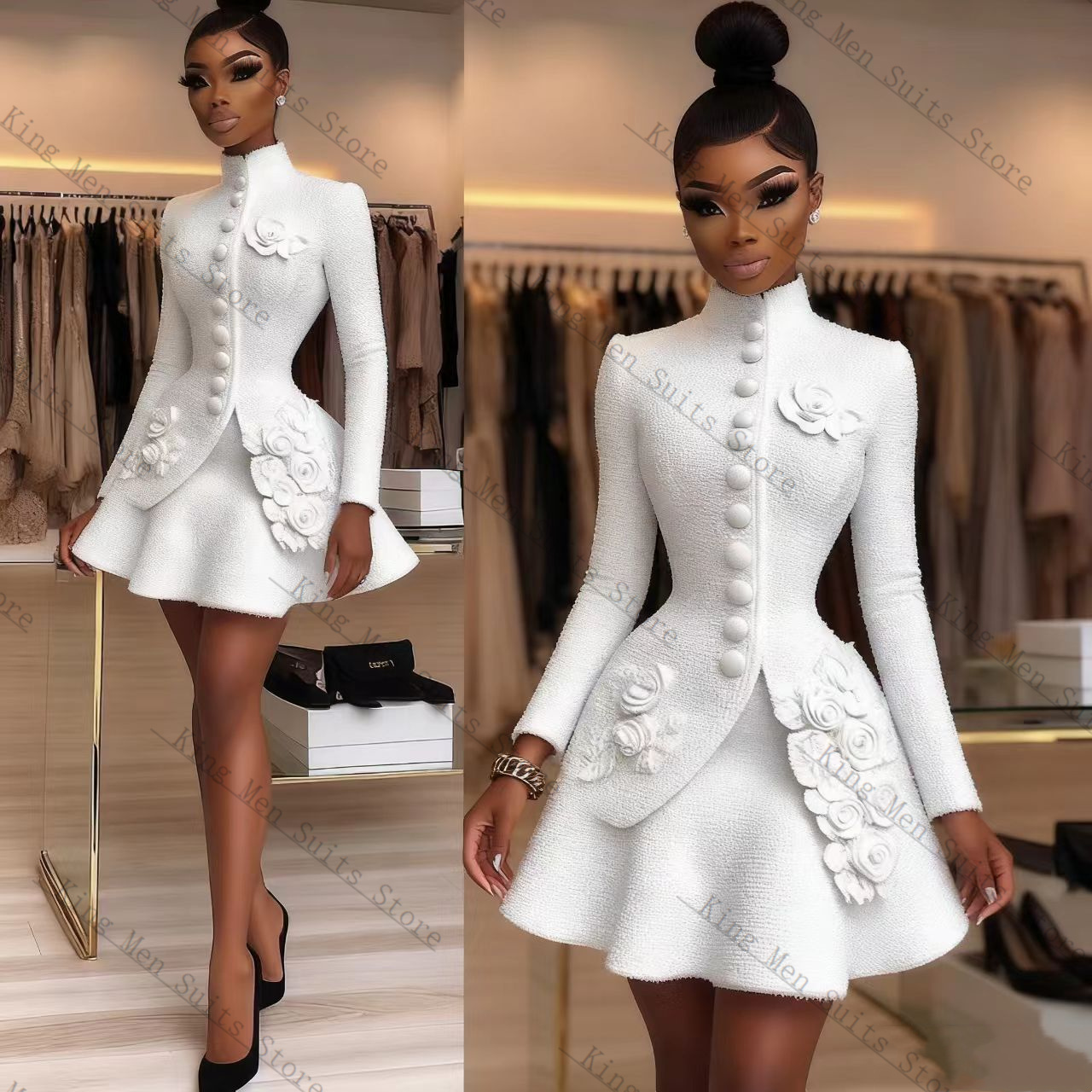 Luxury White Women Suit Set 2  - Women'S Formal Wear Tuxedo ulasan dan harga