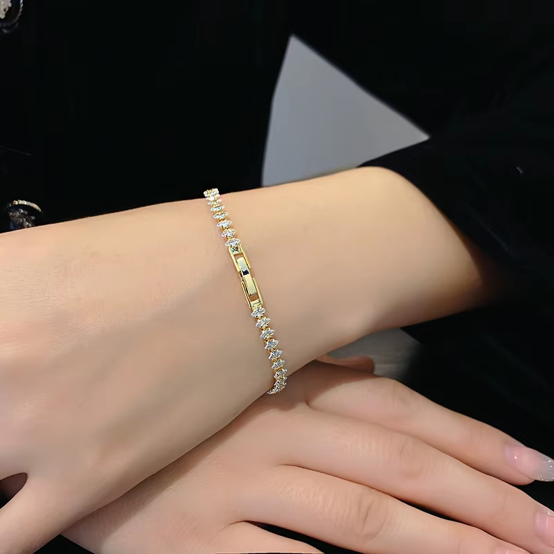 Dainty Gold CZ Bracelet – Wome - Formal Wear Jewelry For Women ulasan dan harga