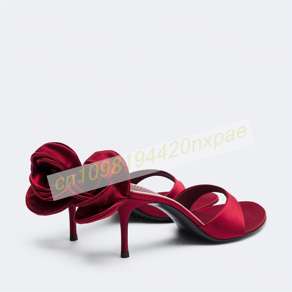 Women Red Satin Thong Mule San - Women'S Formal Wear For Wedding ulasan dan harga