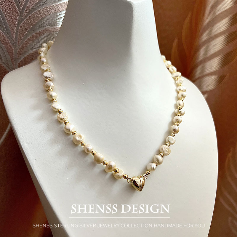 Natural Baroque 5-6mm Freshwat - Pearl Necklace Set ulasan dan harga