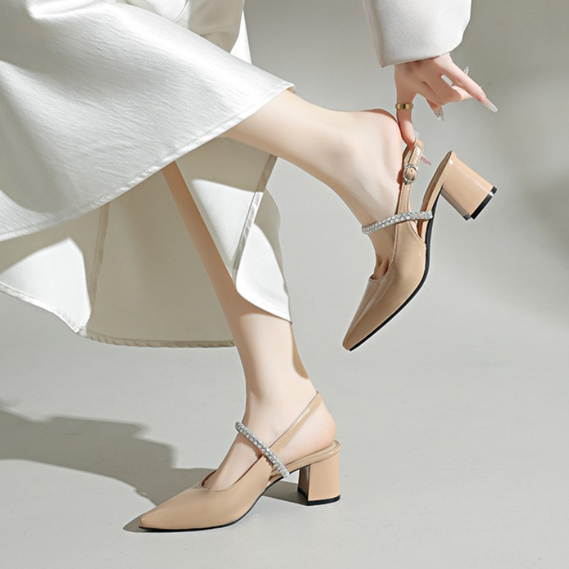 Women's Square Toe Rhinestone  - Formal Women Daily Wear Sandals ulasan dan harga