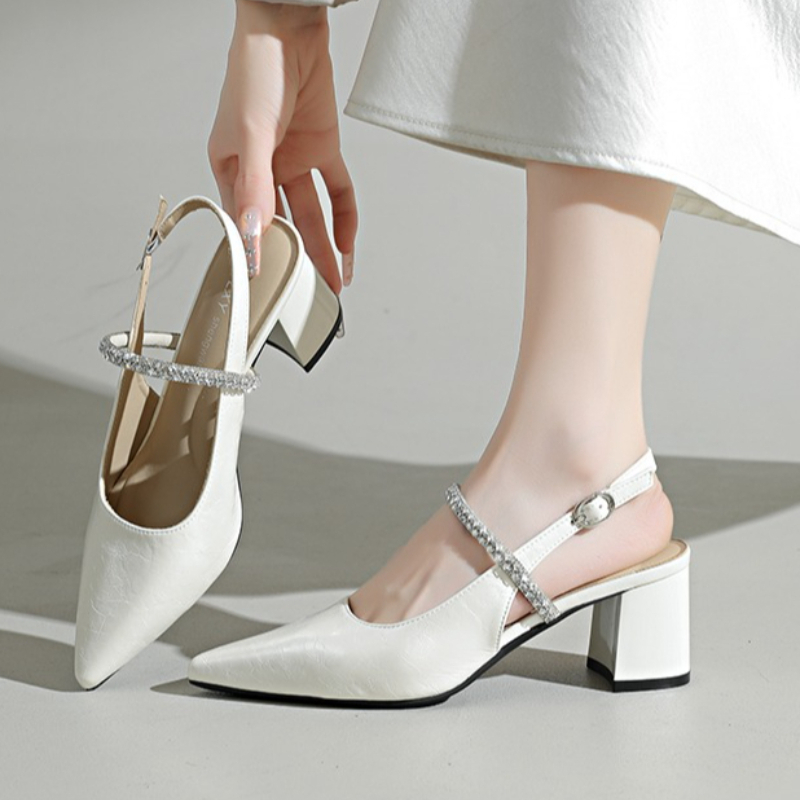 Women's Square Toe Rhinestone  - Formal Women Daily Wear Sandals ulasan dan harga